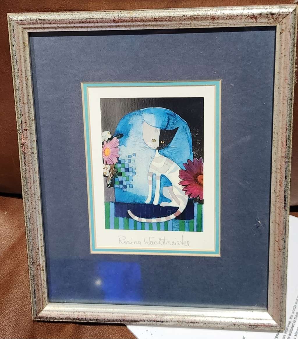 Rosina Wachtmeister - Framed cat print No.3 - Frame Size 30x25 - Print size A5 - Exquisite